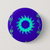 Badge Rond 5 Cm Créez votre propre image bleu floral Art (Devant)