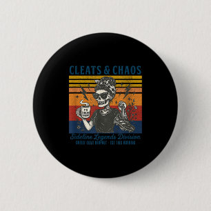 Badge Rond 5 Cm Crémaillères & chaos squelette maman de foot drôle