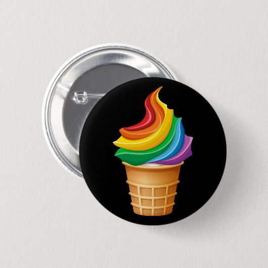 Badge Rond 5 Cm Crème arc-en-ciel (Devant & derrière)