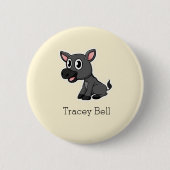 Badge Rond 5 Cm Crème d'âne gris mignonne (Devant)