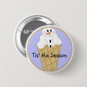 Badge Rond 5 Cm Crème de glace douce Snowman (Devant & derrière)