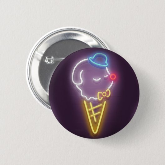 Badge Rond 5 Cm Crème de glace néon (Devant & derrière)