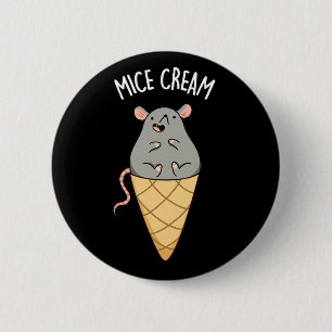 Badge Rond 5 Cm Crème de souris amusant crème glacée jeu de crème