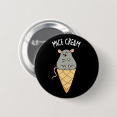 Badge Rond 5 Cm Crème de souris amusant crème glacée jeu de crème (Devant & derrière)