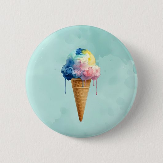 Badge Rond 5 Cm Crème Glacée (Devant)