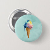 Badge Rond 5 Cm Crème Glacée (Devant & derrière)