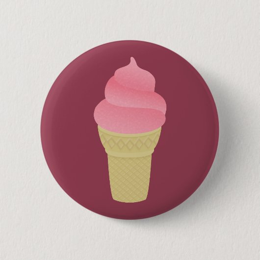 Badge Rond 5 Cm Crème glacée aux fraises (Devant)