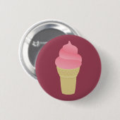 Badge Rond 5 Cm Crème glacée aux fraises (Devant & derrière)