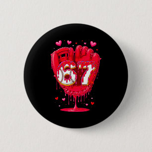 Badge Rond 5 Cm Crème Glacée Baseball Drip Saint-Valentin Jeunes G