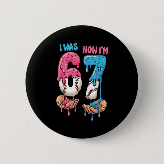 Badge Rond 5 Cm Crème Glacée Baseball J'avais 6 ans Maintenant J'a (Devant)
