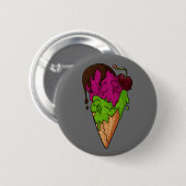 Badge Rond 5 Cm Crème glacée de crâne de Berry doux mortel (Devant & derrière)