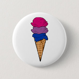 Badge Rond 5 Cm Crème glacée de la fierté bisexuelle
