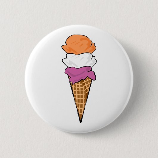 Badge Rond 5 Cm Crème glacée Lesbian Pride (Devant)
