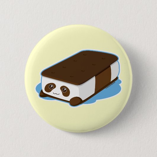 Badge Rond 5 Cm Crème glacée mignonne de barre de panda (Devant)