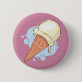 Badge Rond 5 Cm Crème Glacée Vanille (Devant)