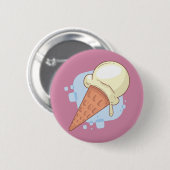 Badge Rond 5 Cm Crème Glacée Vanille (Devant & derrière)