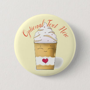 Badge Rond 5 Cm Crème latte et écaillée (Jaune)