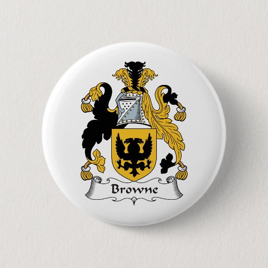Badge Rond 5 Cm Crête de famille de Browne (Devant)