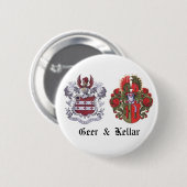 Badge Rond 5 Cm Crête de famille de GEER et de KELLAR (Devant & derrière)