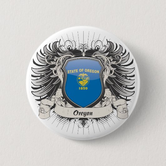 Badge Rond 5 Cm Crête de l'Orégon (Devant)