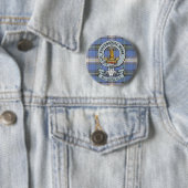 Badge Rond 5 Cm Crête de MacDowall + Bouton de tartan (En situation)