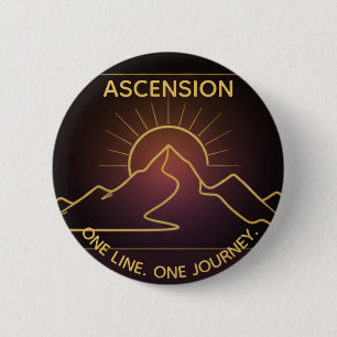 Badge Rond 5 Cm Crête de montagne minimale d'un seul trait Ligne