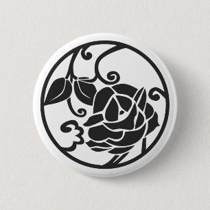 Badge Rond 5 Cm [Crêtes de famille] Fleurs