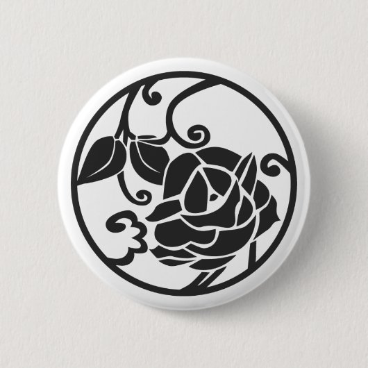 Badge Rond 5 Cm [Crêtes de famille] Fleurs (Devant)