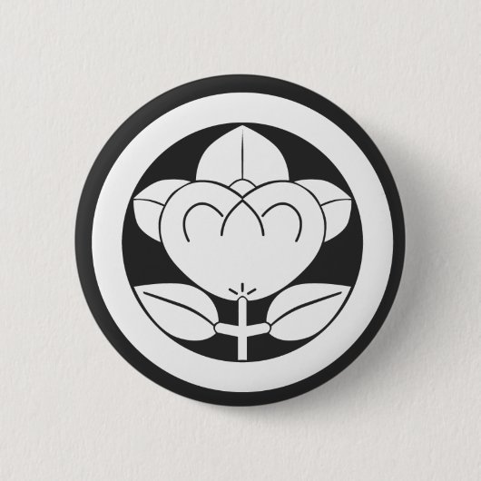 Badge Rond 5 Cm [Crêtes de famille] Fleurs (Devant)