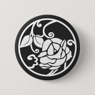 Badge Rond 5 Cm [Crêtes de famille] Fleurs