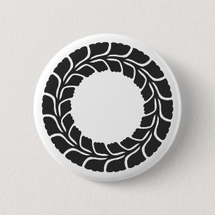 Badge Rond 5 Cm [Crêtes de famille] Fleurs