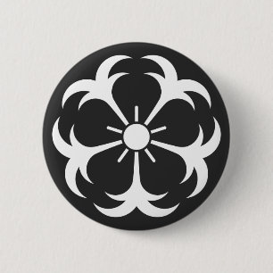 Badge Rond 5 Cm [Crêtes de famille] Fleurs