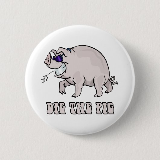 Badge Rond 5 Cm Creusez le porc (Devant)
