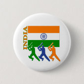 Badge Rond 5 Cm cricket en inde (Devant)