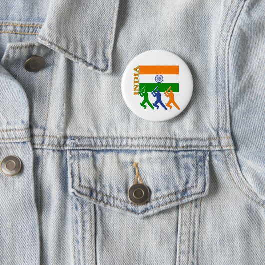 Badge Rond 5 Cm cricket en inde (En situation)