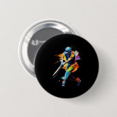 Badge Rond 5 Cm Cricket Player Game  (Devant & derrière)