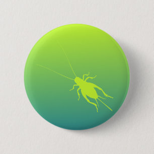 Badge Rond 5 Cm Cricket vert jaune