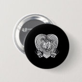 Badge Rond 5 Cm Crier Coeur classique - Squelette Mains Coeur (Devant & derrière)