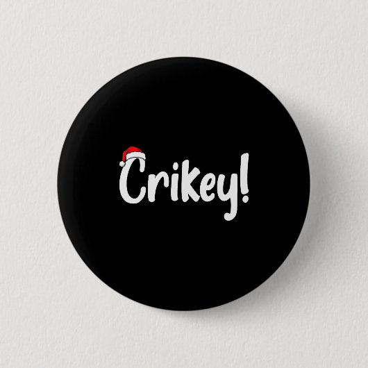 Badge Rond 5 Cm Crikey Christmas Santa Hat Matching Christmas Fami (Devant)