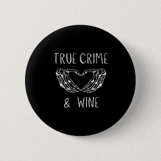 Badge Rond 5 Cm Crime Et Vin Squelette Mains (Devant)