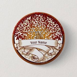 Badge Rond 5 Cm Crimson Genealogy Family Tree Button
