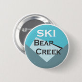 Badge Rond 5 Cm Crique d'ours de ski (Devant & derrière)