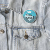 Badge Rond 5 Cm Crique d'ours de ski (En situation)
