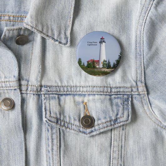 Badge Rond 5 Cm Crisp Point Lighthouse button (En situation)