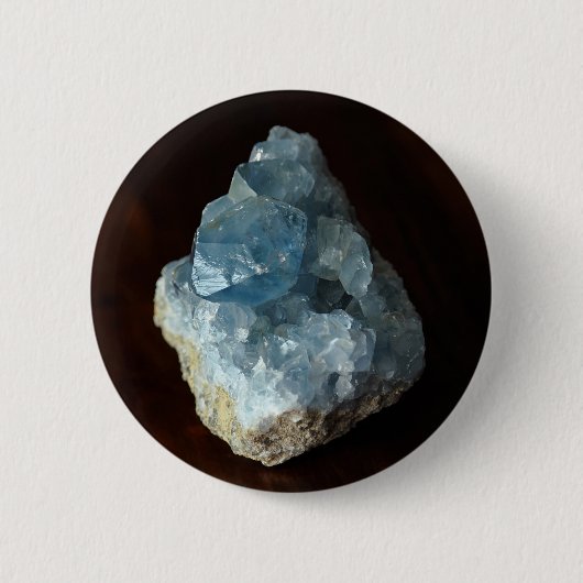 Badge Rond 5 Cm Cristal bleu céleste (Devant)