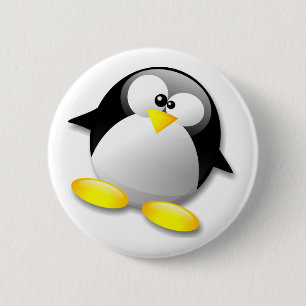 BADGE ROND 5 CM CRISTAL DE LINUX TUX