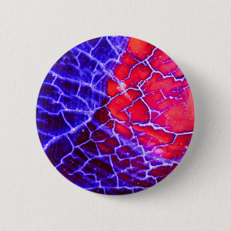 Badge Rond 5 Cm Cristal de quartz criqué rouge et pourpre