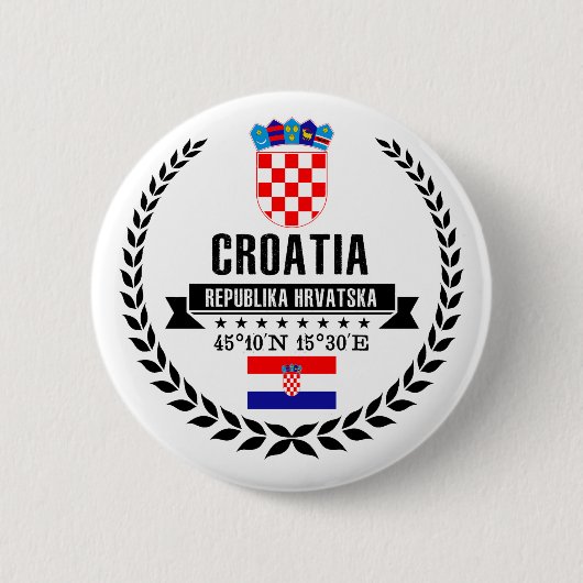 Badge Rond 5 Cm Croatie (Devant)