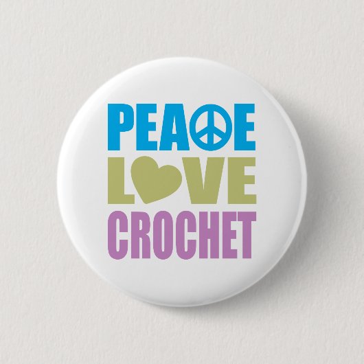 Badge Rond 5 Cm Crochet d'amour de paix (Devant)