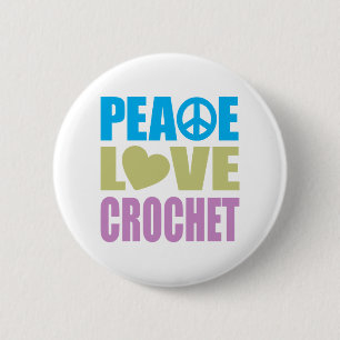 Badge Rond 5 Cm Crochet d'amour de paix